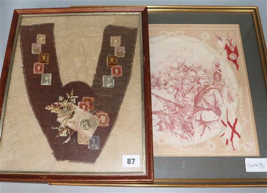 Framed Boar War Kerchief & Petit Pointe slipper front